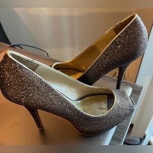 Steve Madden Shimmer Peep Toe Stilettos